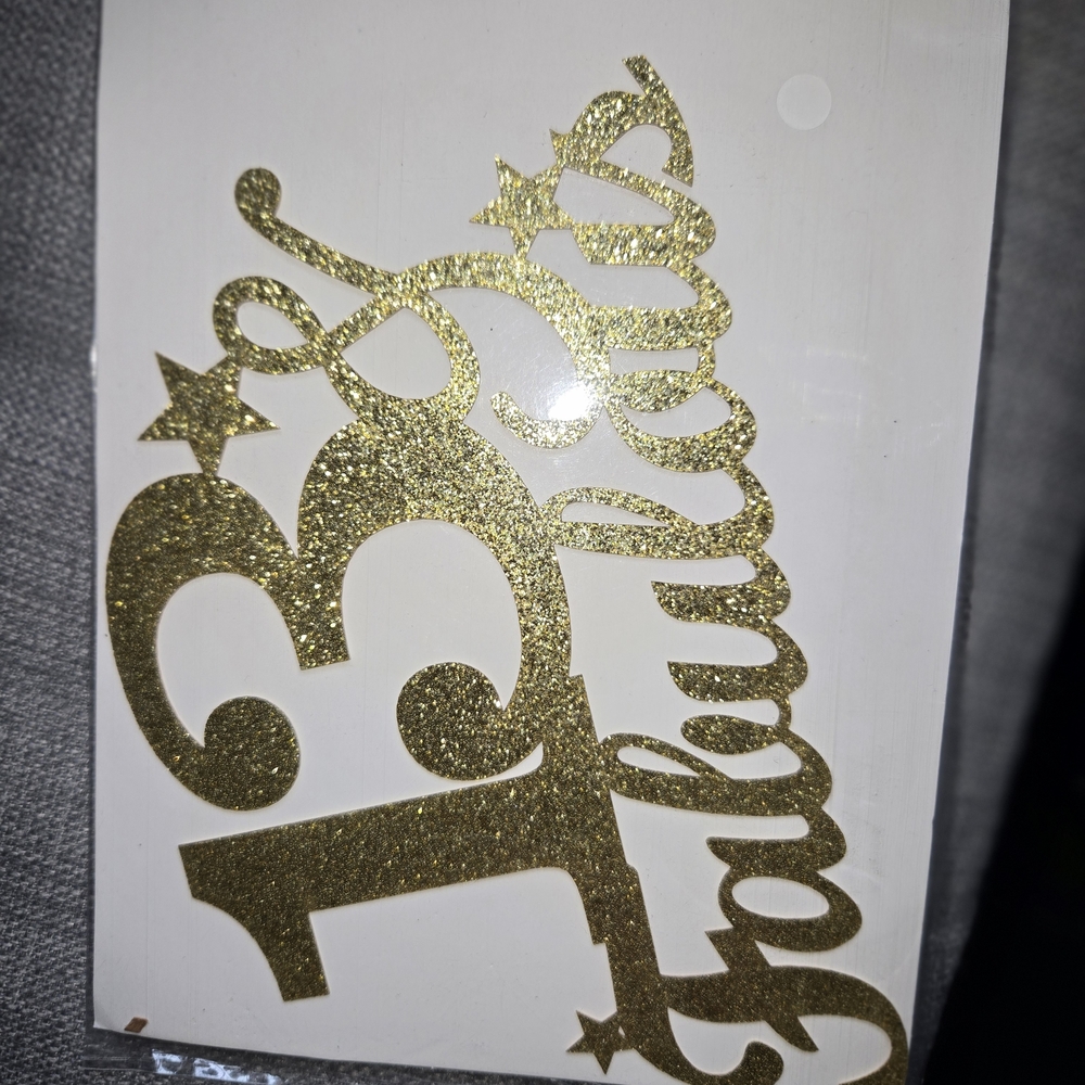 Gold '13th' Sparkle Cake Topper - Birthday Celebration